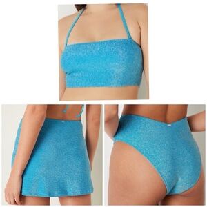 Pink VS Victoria’s Secret 3 piece shimmer swim suit bathing suit size XL